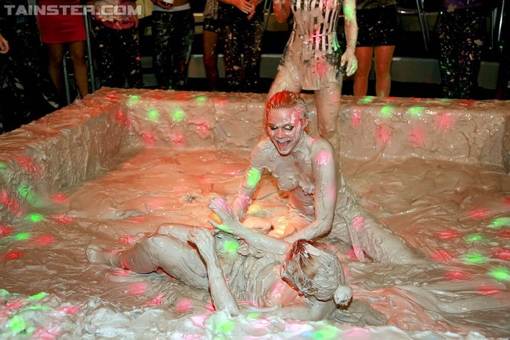 Fuckable european blonde chicks are into wild mud wrestling - #15