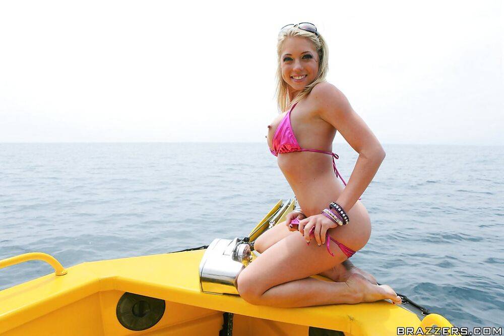 Pornstar babe Shawna Lenee takes off her sexy bikini outdoor - #10