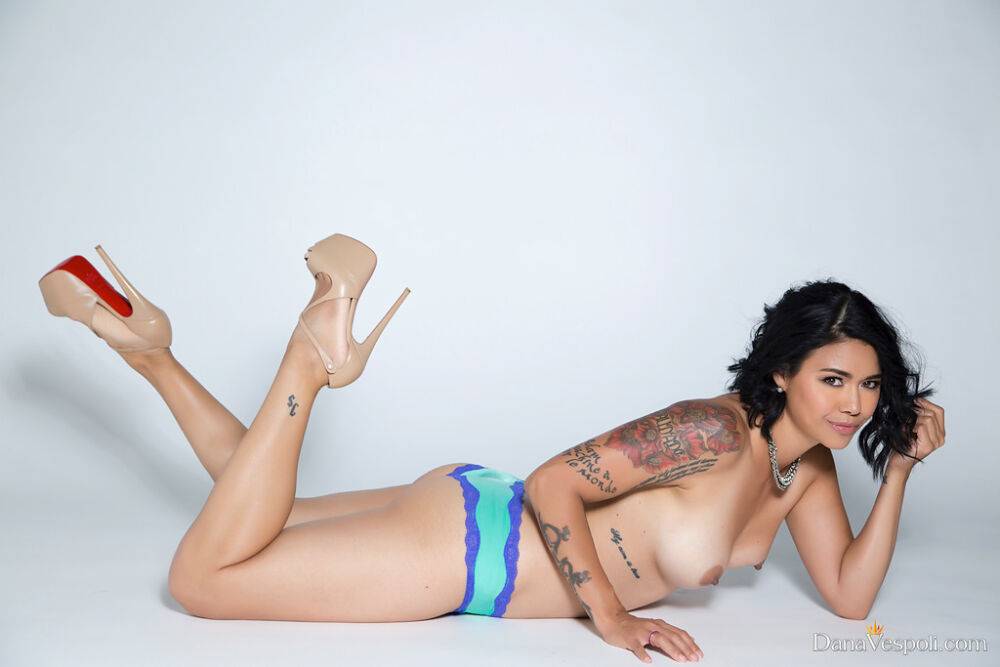 MILF pornstar Dana Vespoli slips panties over bare ass to display inked body - #8