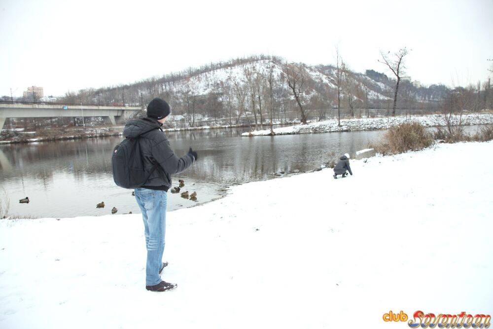 Kissing couple fuck hard and deep to get warm after playing in the snow - #12