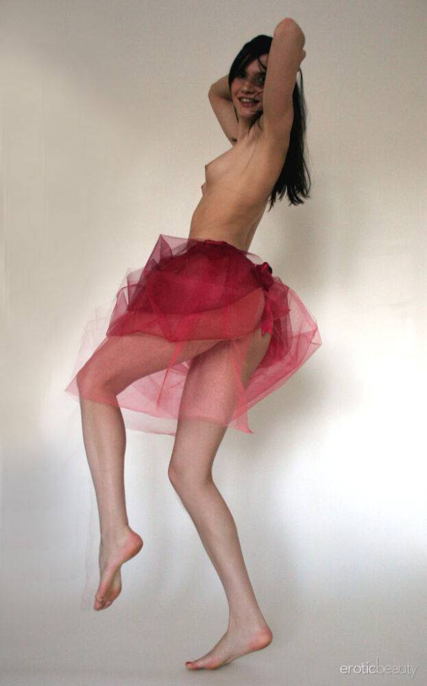 Dark haired teen Katya N strikes confident nude poses in a tutu - #11