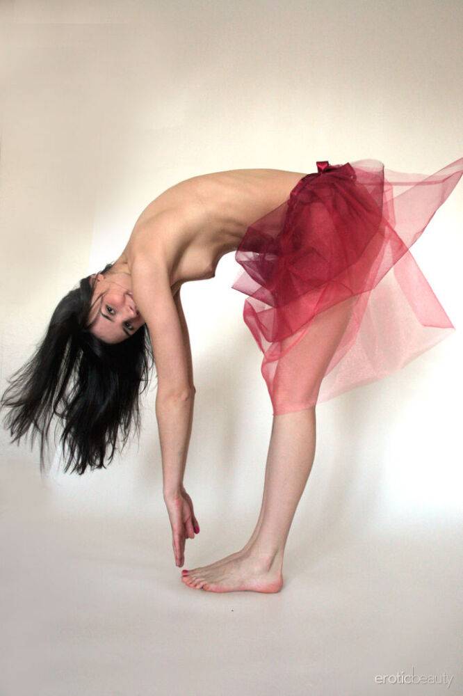 Dark haired teen Katya N strikes confident nude poses in a tutu - #10