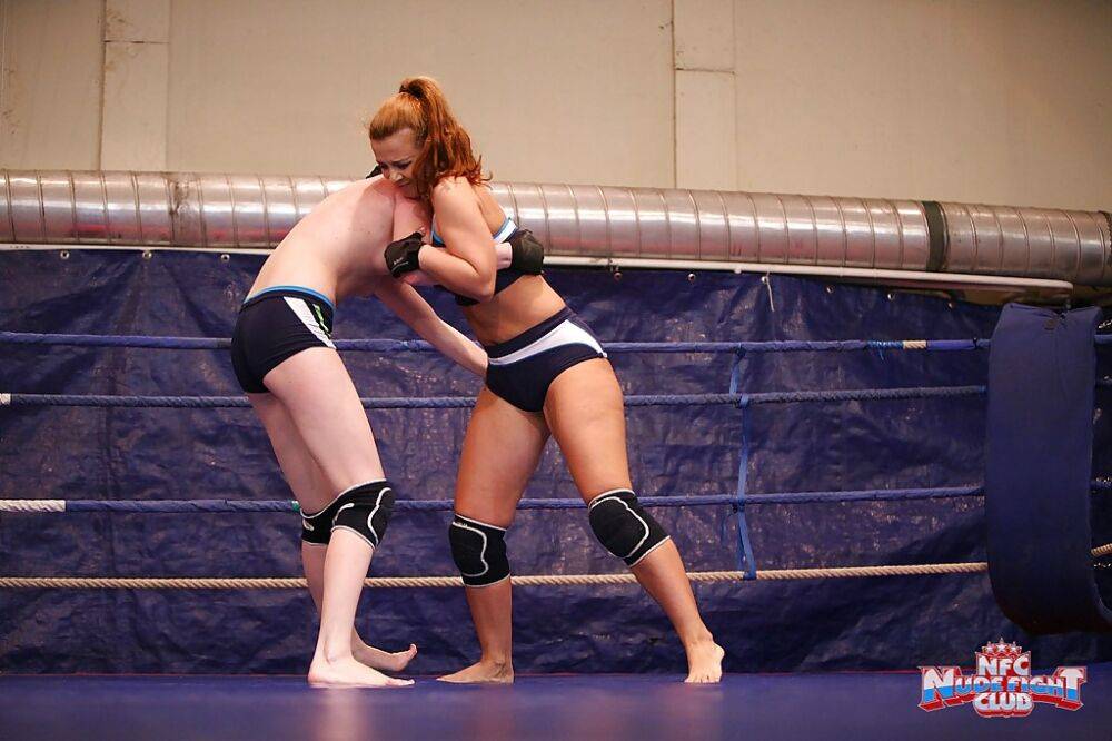 Kinky lesbians fighting in the ring and licking each other's cunts - #3