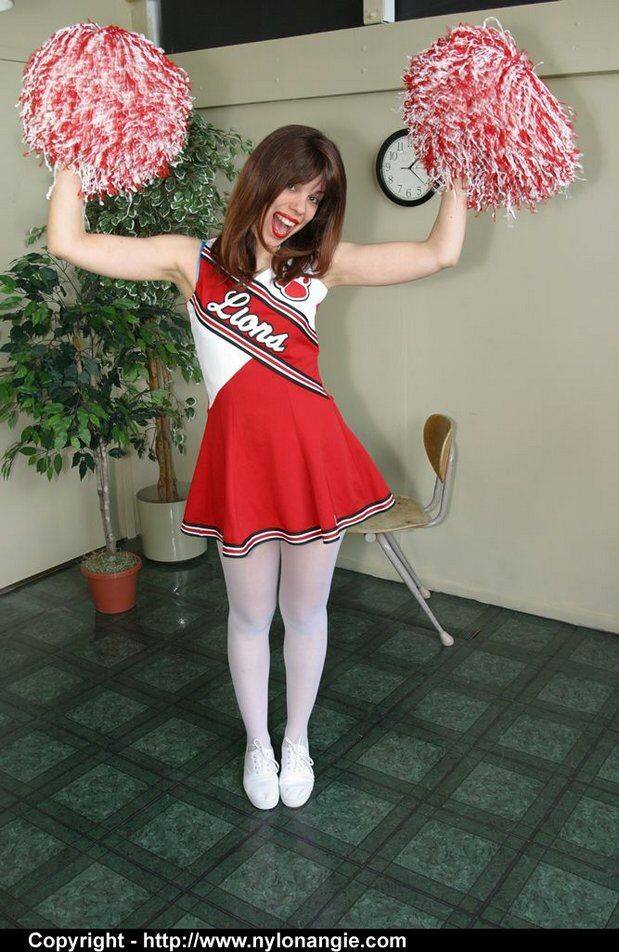 Nylon Angie Cheerleading hottie in pantyhose - #12