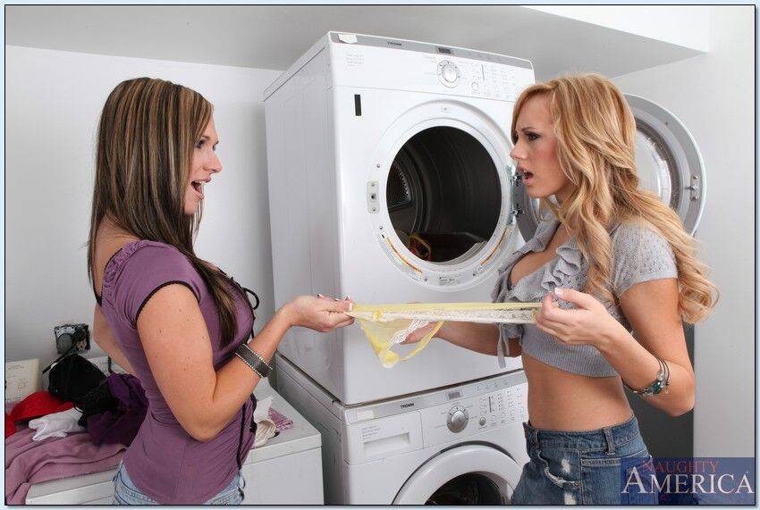 Horny babe Brett Rossi likes to have some lesbian fun in the laundry - #13