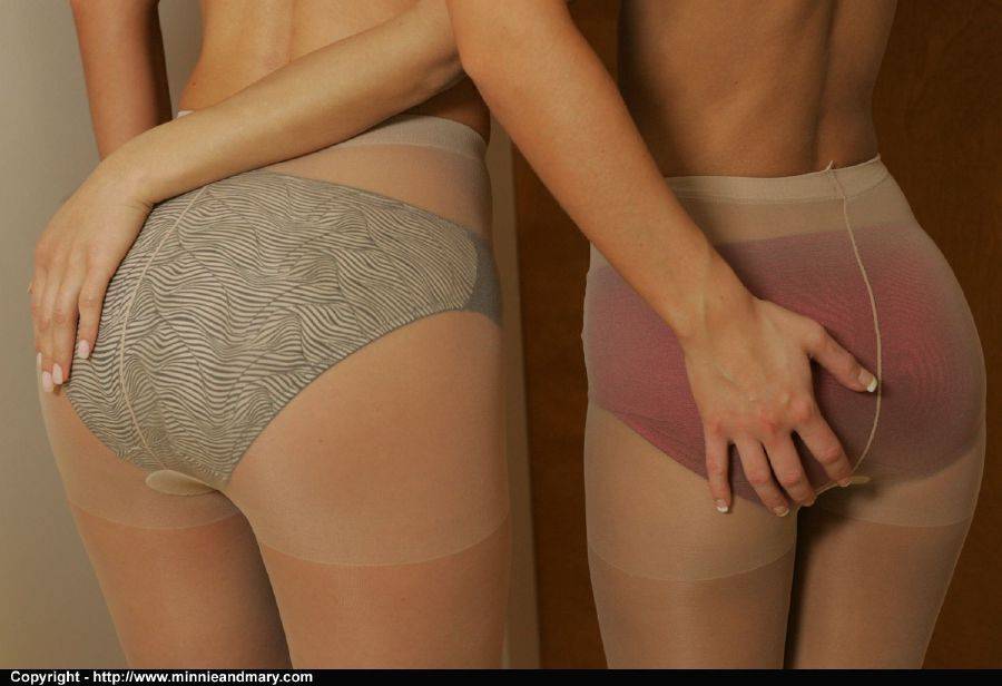 Amateur babes exposing their sexy butts covered with panties and pantyhose - #5