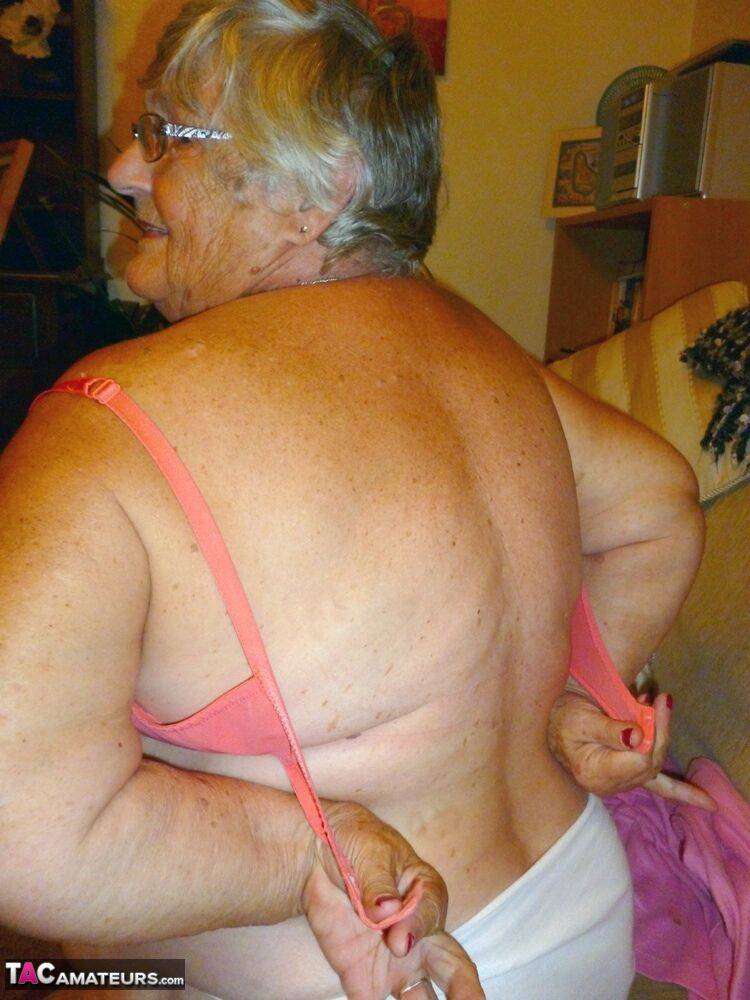 Obese UK nan Grandma Libby masturbates while reading a romance novel - #4