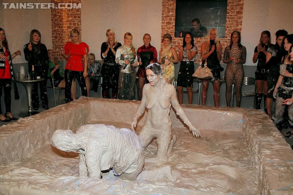 Seductive european fashionistas are into messy mud wrestling - #15