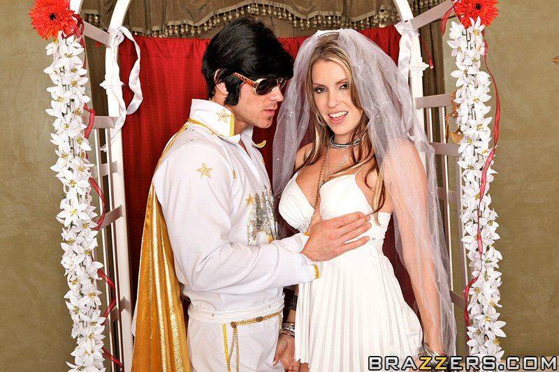 Lustful bride in white stockings Courtney Cummz gets cocked up - #13