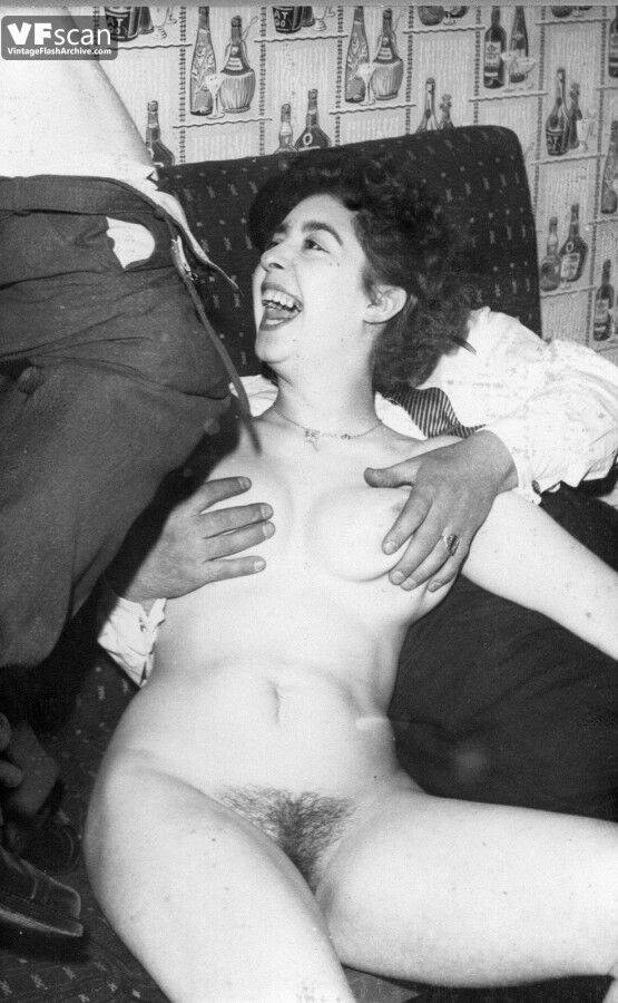 Vintage pornstars spreading, sucking and riding hard cock in black and white - #7