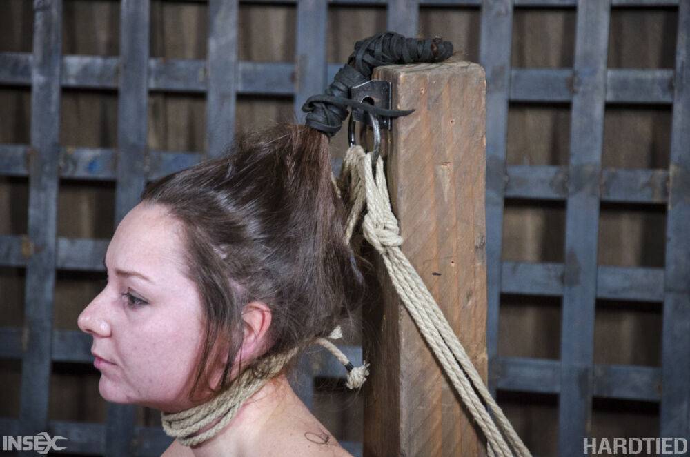 White girl Sasha endures nipple torture while tied up with rope - #1