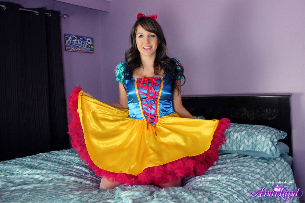 Brunette amateur Andi Land exposes herself while wearing a Snow White outfit - #15