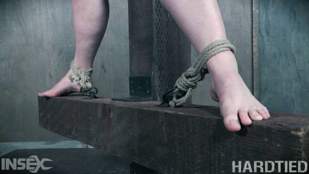 Fat white girl Phoenix Rose is tied up with rope in a dungeon - #13