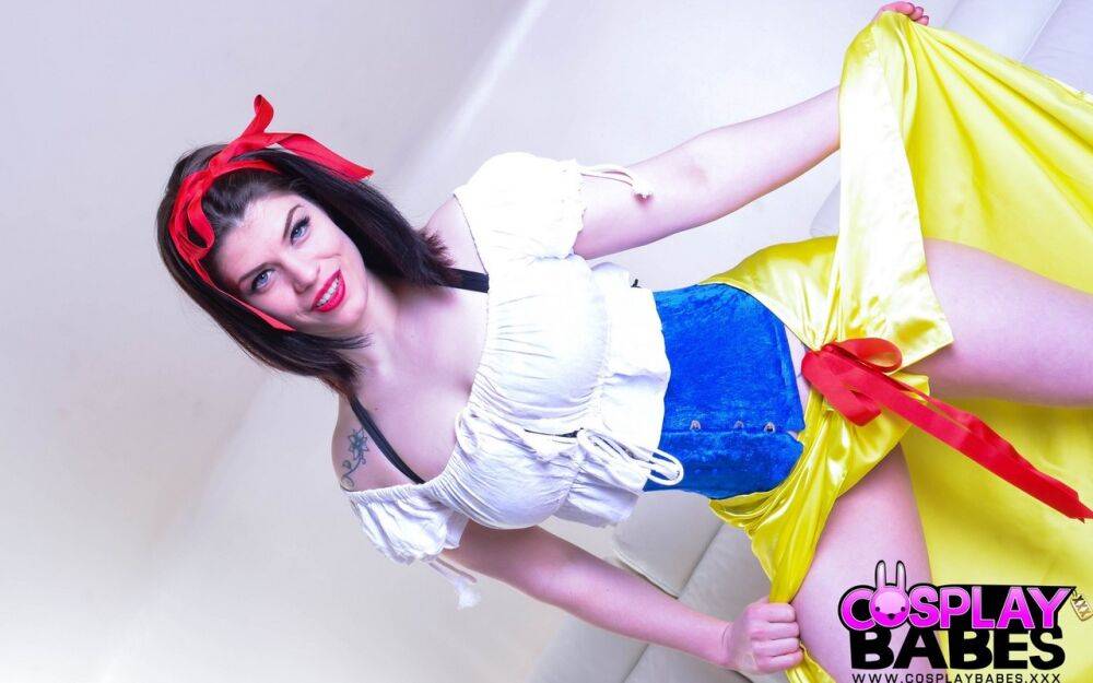 British beauty Lucia Love masturbates while wearing a Snow White outfit - #11