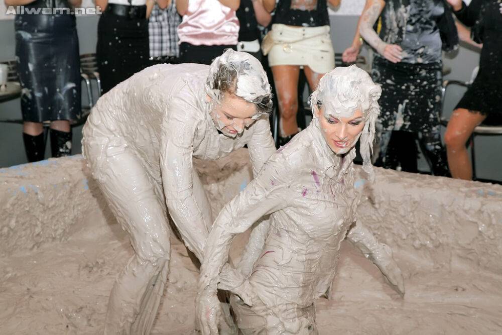 Lecherous fetish ladies have fun making some mud wrestling action - #10