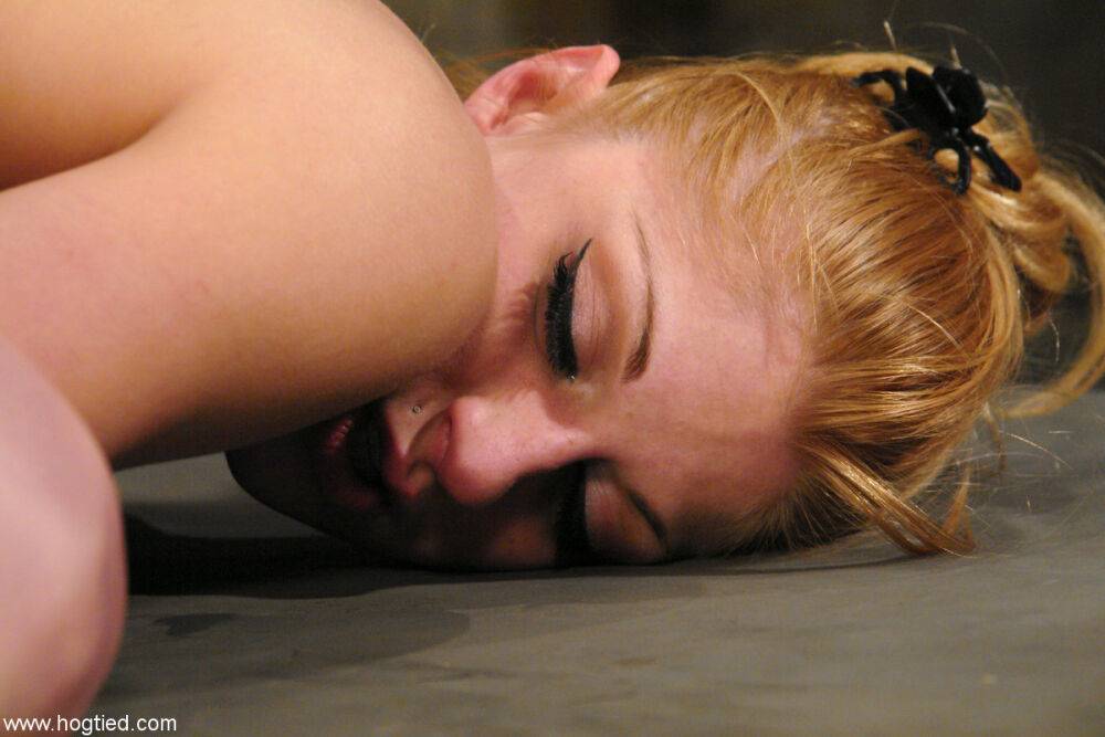 Bound blonde Tawni Ryden on all fours getting whipped and toyed by her master - #14