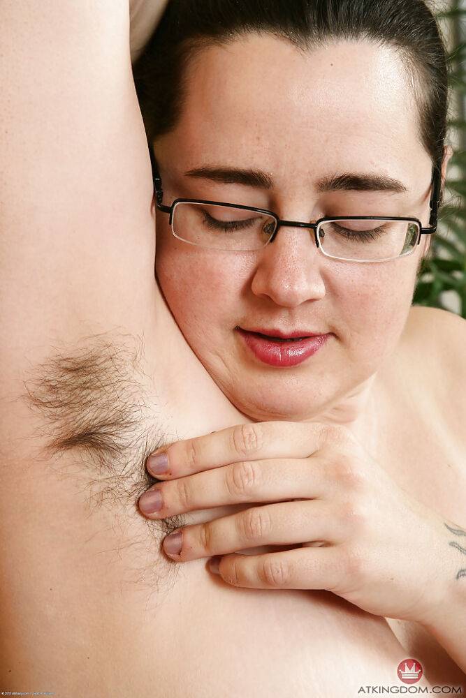 Mature plumper in glasses baring big breasts and hairy vagina - #3