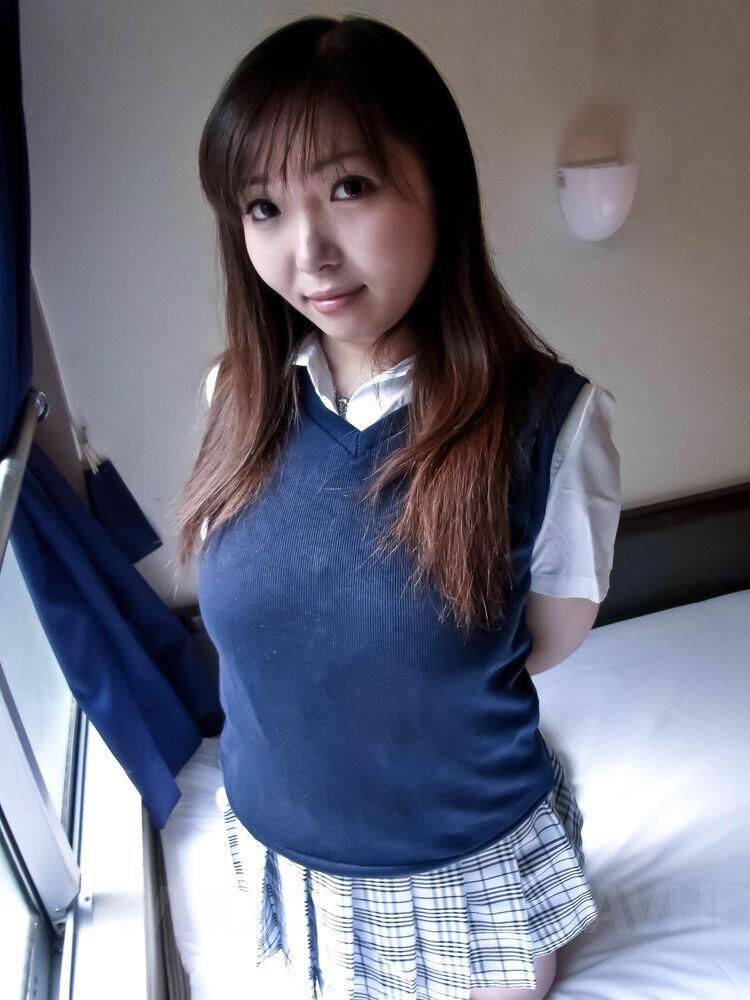 Haruka Ohsawa Asian in uniform shows her big nude bazoom bas - #8