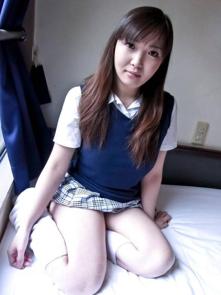 Haruka Ohsawa Asian in uniform shows her big nude bazoom bas - #15