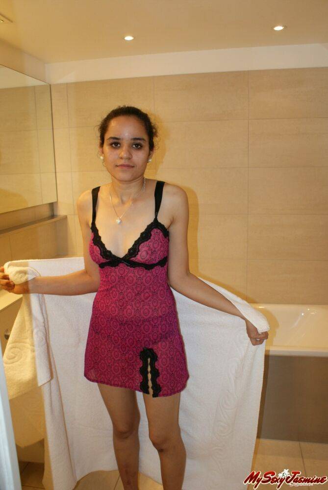 Juicy indian girl jasmine in camisole looking horny - #9