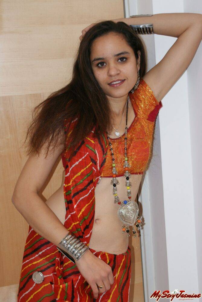 Indian princess Jasime takes her traditional clothes and poses nude - #9