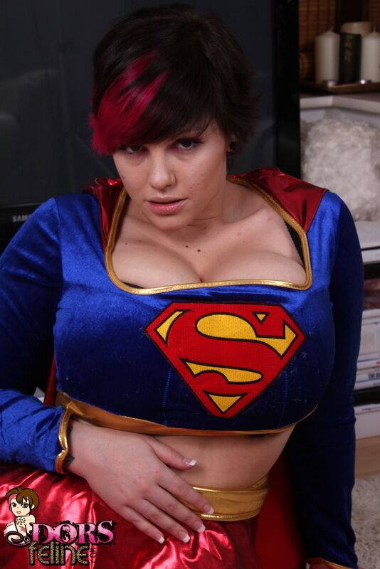 Cosplay girl Dors Feline reveals the super tits behind the super hero costume - #15