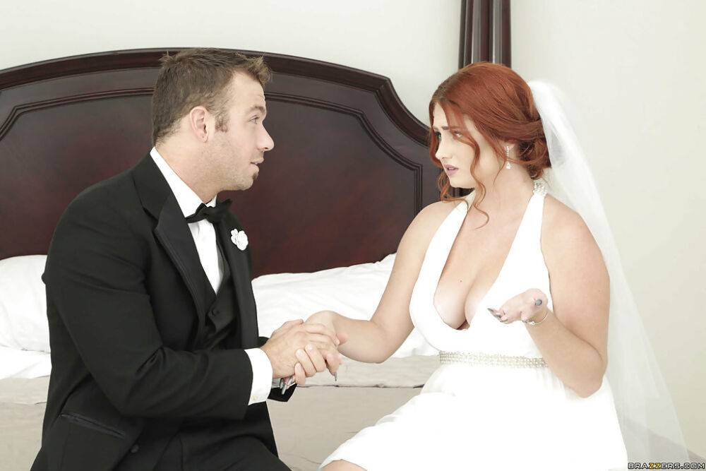 Fat redheaded chick Lennox Luxe banging cock in wedding attire - #14