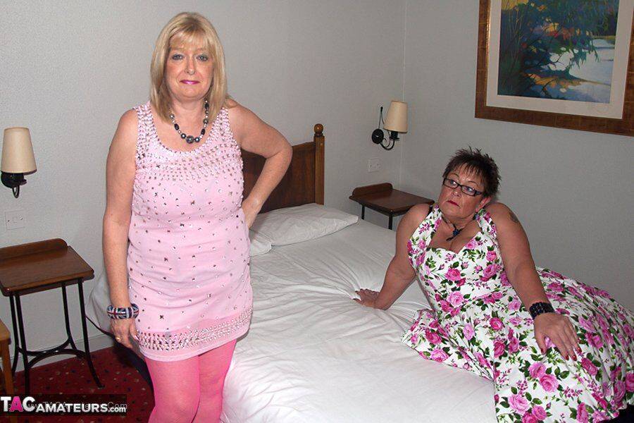 Mature fatty Warm Sweet Honey partakes in lesbian sex on her bed - #10