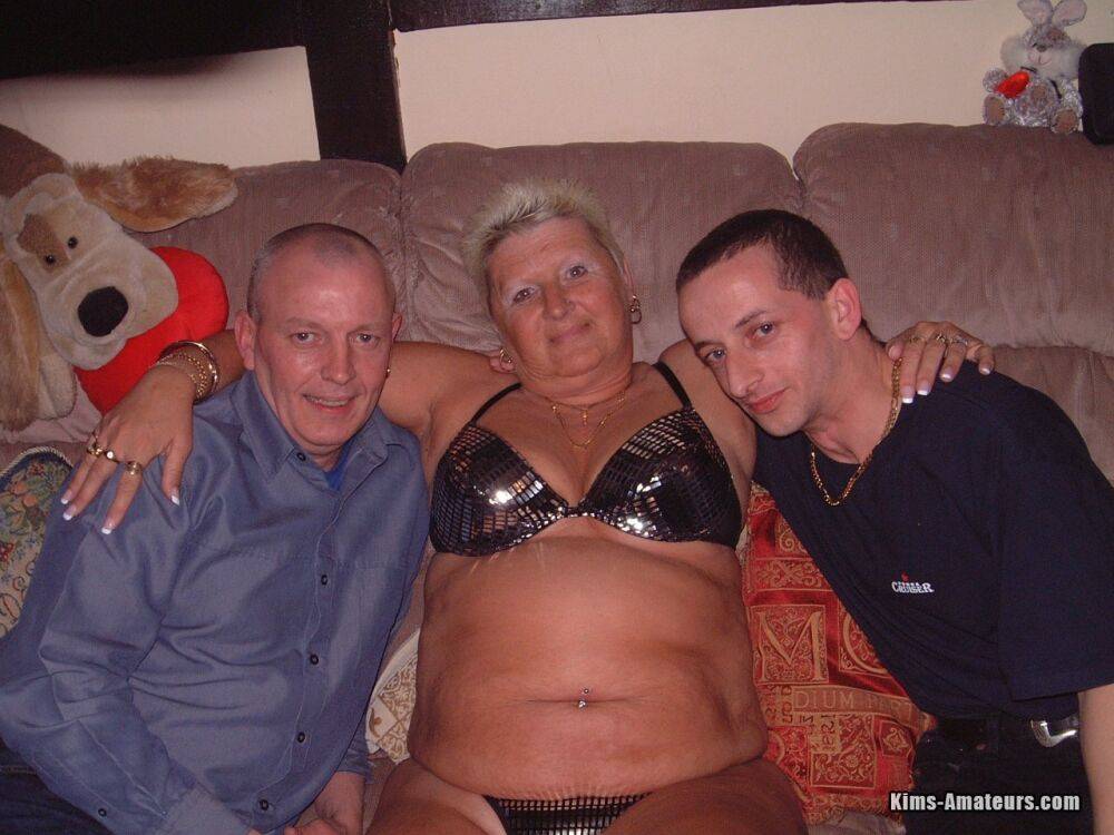 Granny has homemade sex at her home with 3 men - #3