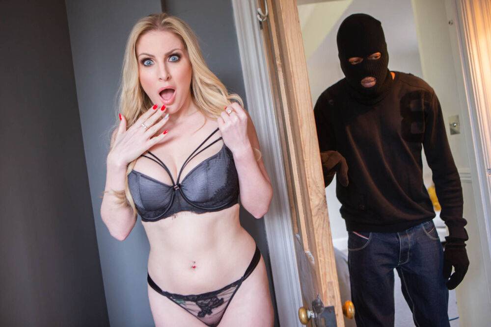 Busty blonde Georgie Lyall gets fucked hard by masked black man - #11
