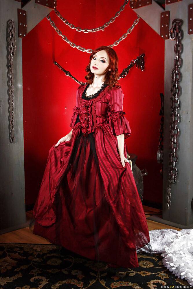 Hot pornstar Romi Rain is posing in her fantastic red dress - #8