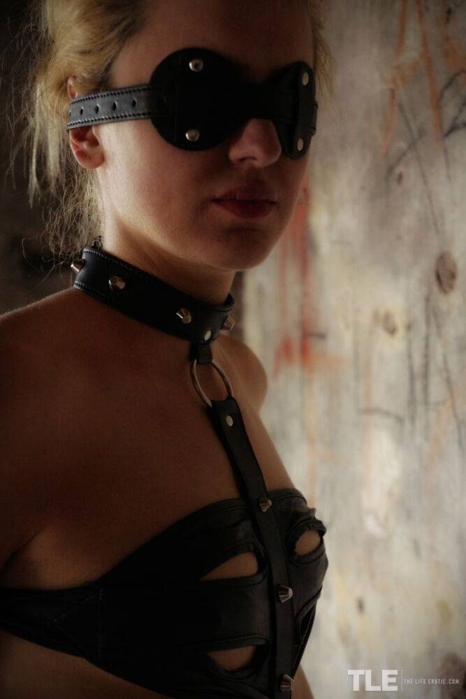 Teen solo girl Helen A works free of handcuffs and a blindfold - #10