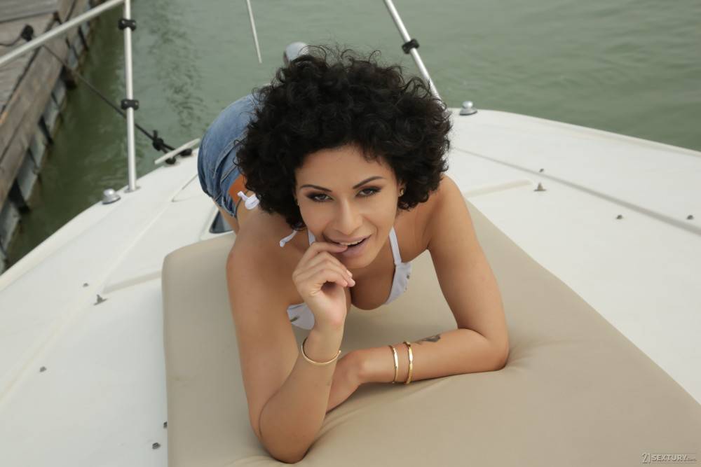 Curly-haired Beauty With Big Natural Tits Gets Sodomized On Yacht - #1