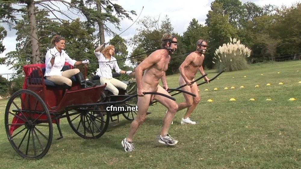 The countess holds her annual naked male chariot race on her grand estate - #1