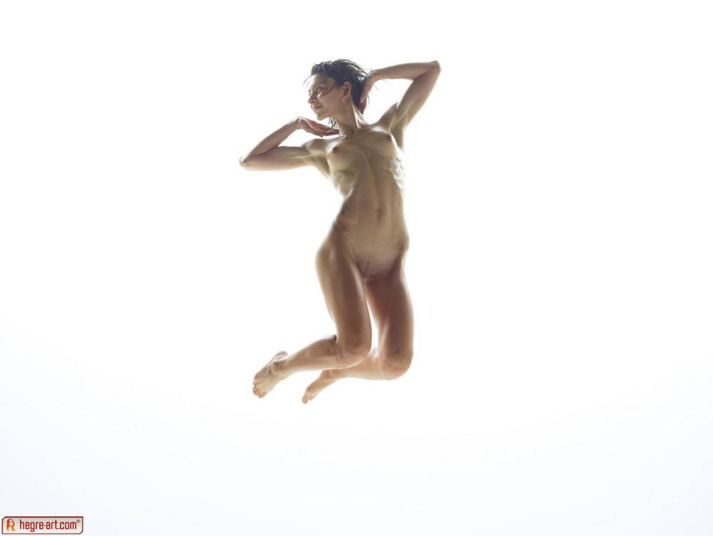 Athletic naked girl rose posing in artistic studio nudes - #10