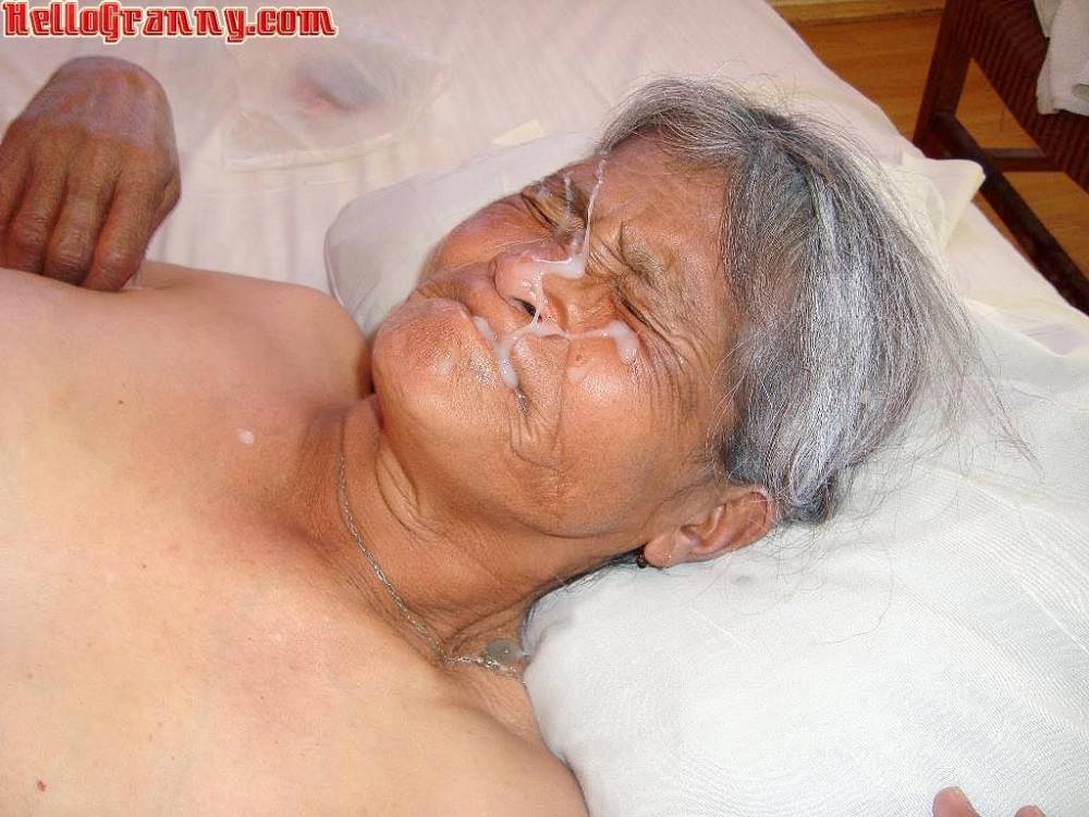 Old granny and cum in her face - #9