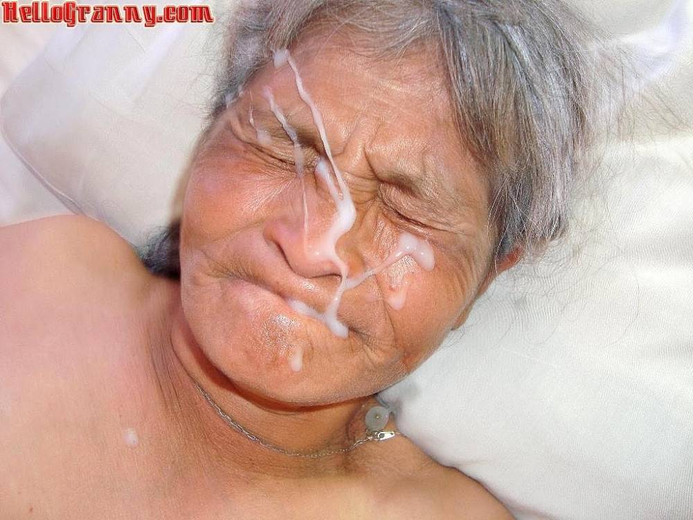 Old granny and cum in her face - #6