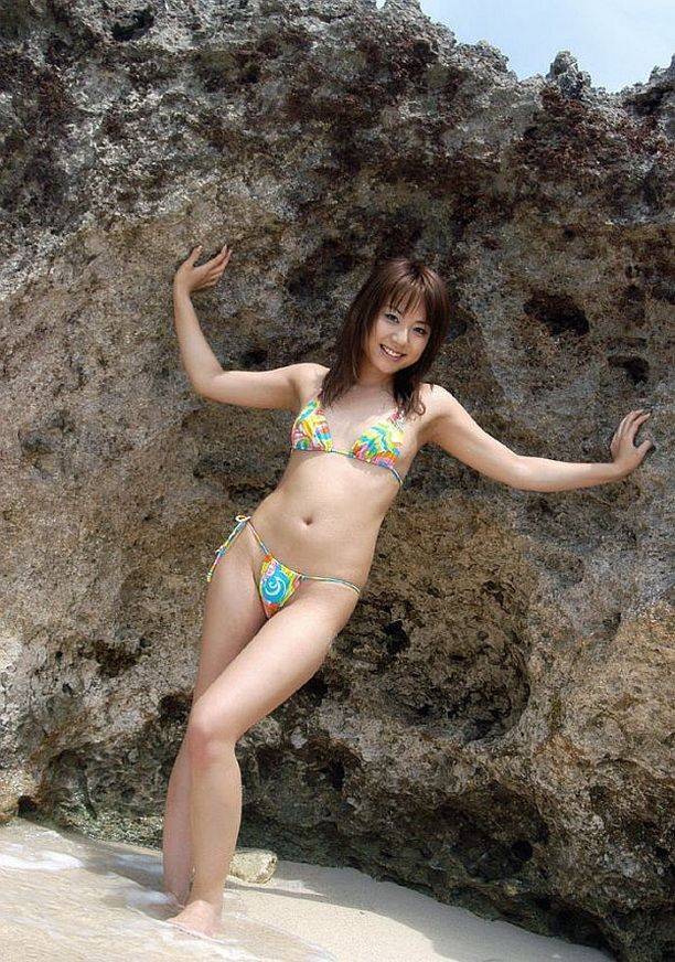 Asian beach babe chikaho ito in bikini showin body - #1