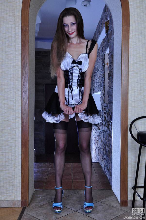 Upskirt french maid - #1