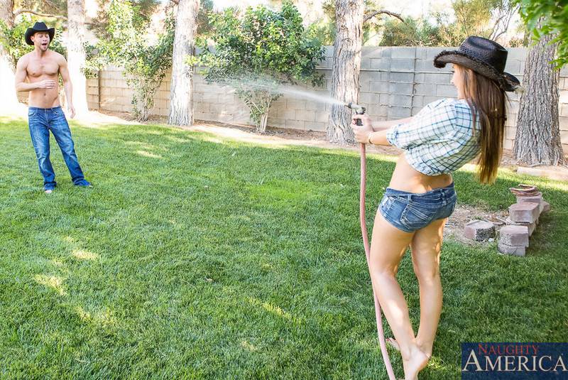 Girl In Hat Dani Daniels Is Riding The Big Sticking Pecker Like A Real Cowgirl - #1