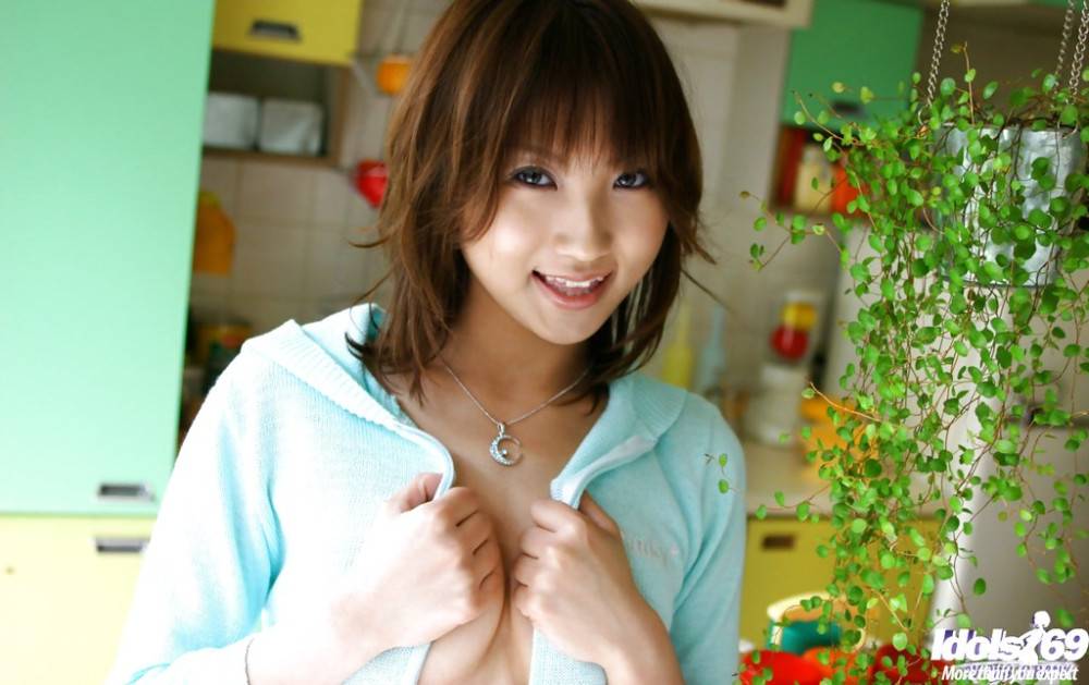 Gracile japanese youthful Haruka Morimura showing her ass - #14