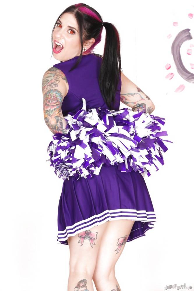 Excellent american milf Joanna Angel in fancy skirt exhibits her ass and pussy - #1