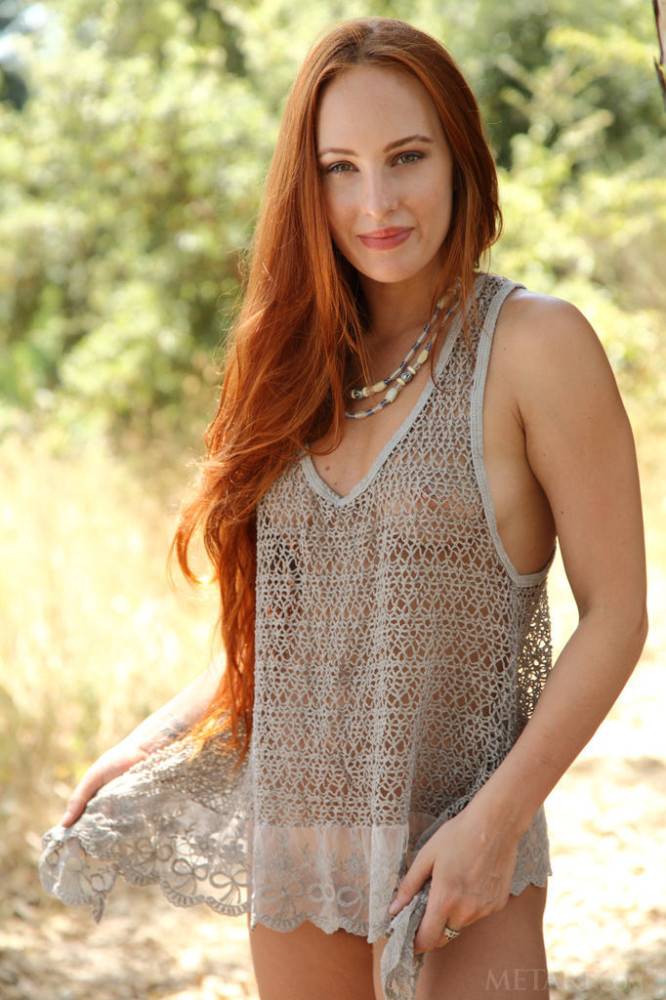 Stunning redhead young Sally A in hot softcore shooting outdoor | Photo: 5249666