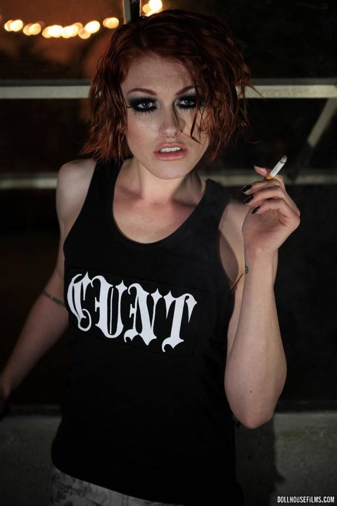 Photographic Art Model And Raunchy Redhead Virginia Mae Smokes A Cigar While Posing. - #10