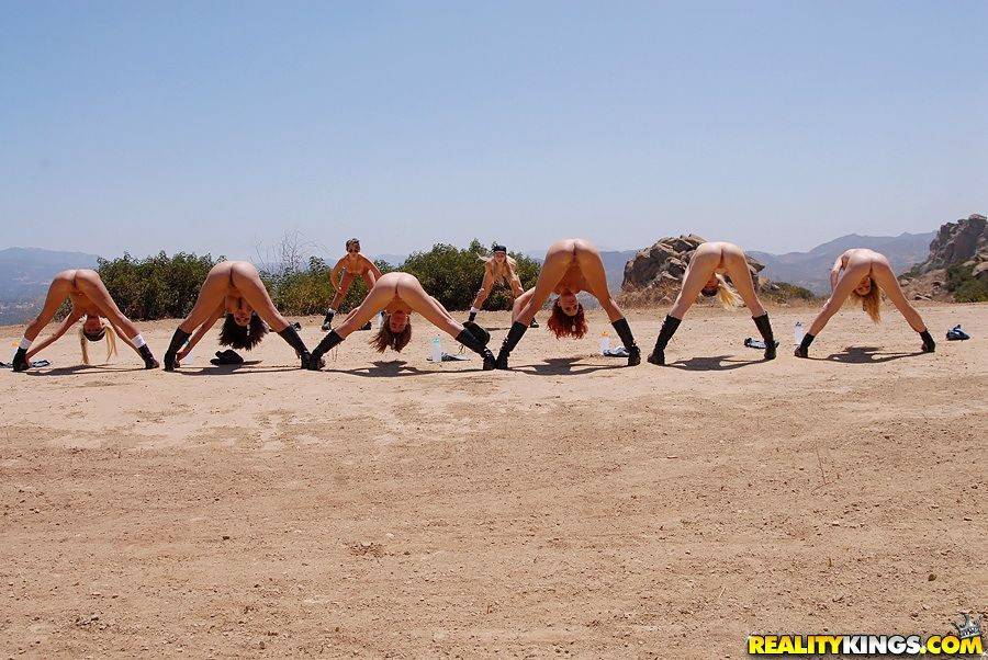 Filthy Louisa Lanewood And A Group Of Military Girls Have The Lick Session In The Dessert - #6