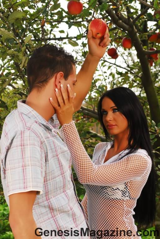 Black Haired Beauty Christina Bella Rides A Cock In The Shadow Of The Apple Tree - #3