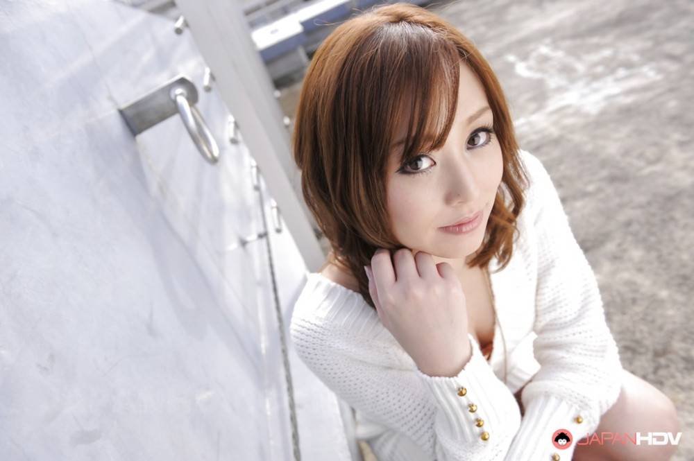 Excellent japanese redhead cutie Miina Yoshihara in hot erotic scene outdoor - #10