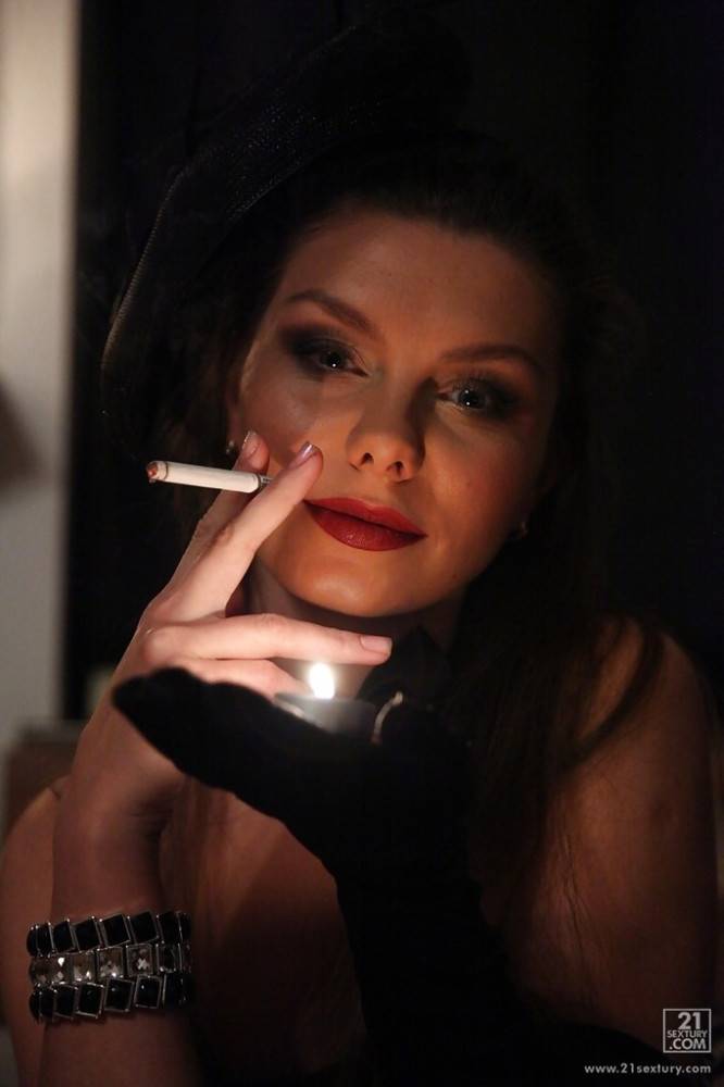 Excellent milf Michell enjoys smoking - #1