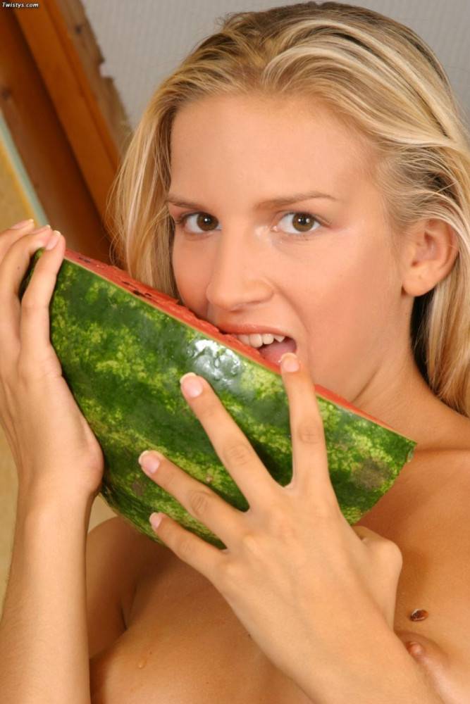 Bratty Babe Camill Eats Watermelon In The Kitchen Then Strips And Spreads. - #14