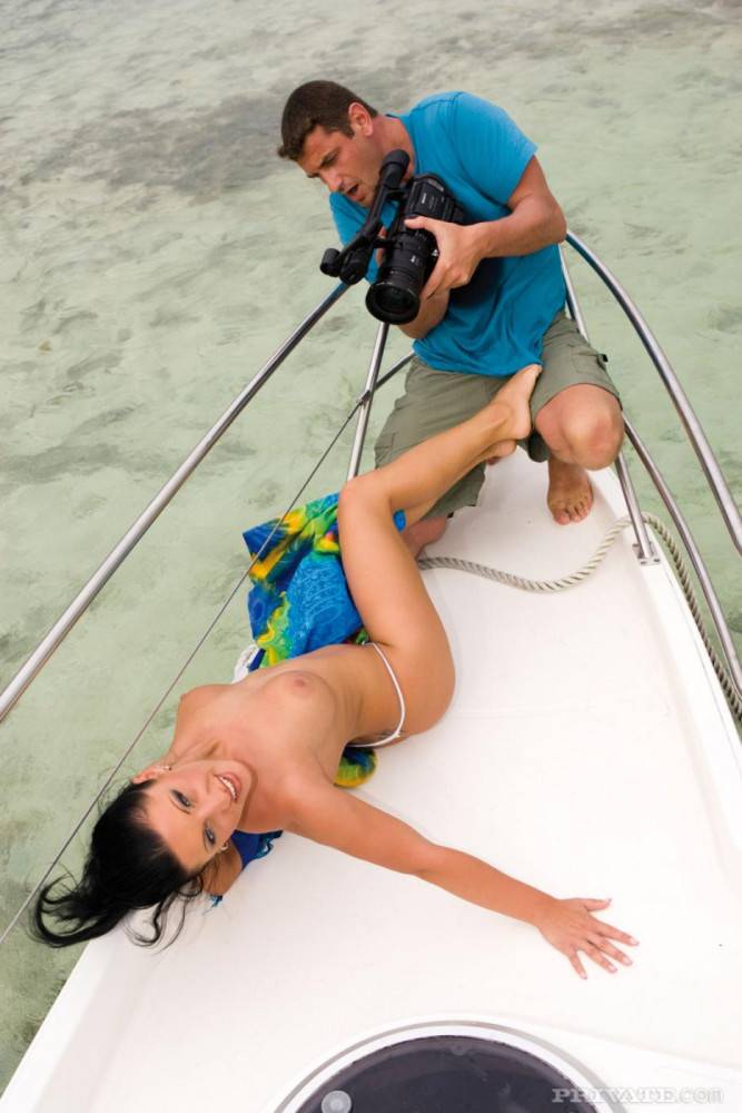 Race Haired Nikki Rider Removes Her White Bikini And Takes Cock In Every Hole On A Boat - #9
